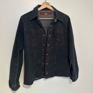 Point Zero Black Denim Button-Up Shirt